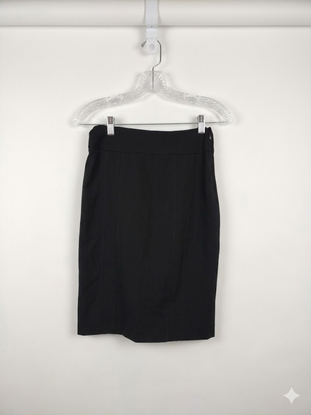 White House Black Market Black Pencil Skirt - Size 0 - Decorative Back Buttons